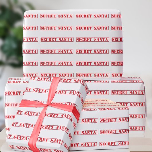 面白いクリスマスの赤い秘密のサンタの包装紙 ラッピングペーパー