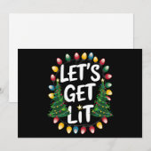 面白いクリスマスの電気をつけよう 楽しいクリスマス ドリンク シーズンカード (正面/裏面)