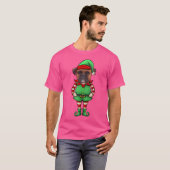 面白いクリスマスエルフボクサードッグ Tシャツ (正面フル)