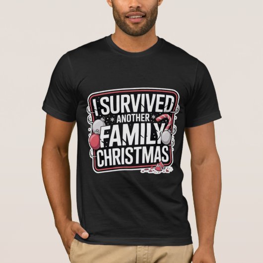 面白いクリスマスサバイバーTシャツ Tシャツ (正面)