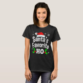 面白いクリスマスサンタのお気に入りなughtyパジャマ tシャツ (正面フル)