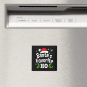 面白いクリスマスサンタのお気に入りのいたずらパジャマ マグネット (インサイチュ (食洗機))