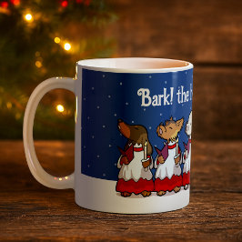 面白いクリスマスソングを歌う犬 Pug Pomeranian コーヒーマグカップ