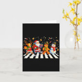 面白いクリスマスチーム サンタジンジャーブレッド クリスマス メンズ カード (黄色い花)