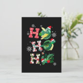 面白いクリスマスツリーのカメさんサンタ 招待状 (スタンド正面)