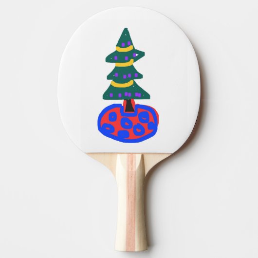 面白いクリスマスツリー 卓球ラケット (正面)