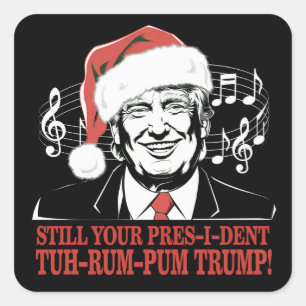 面白いクリスマストランプ大統領パジャマ醜いXmas スクエアシール