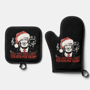 面白いクリスマストランプ大統領パジャマ ださいXmas 鍋つかみ&鍋敷きセット