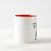 面白いクリスマスミンスパイジョーク ツートーンマグカップ (中央)