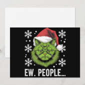 面白いクリスマス猫 - うわ、人の迷惑な人へのプレゼント - 猫好きのユーモア シーズンカード (正面/裏面)