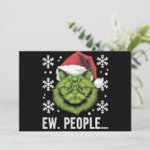 面白いクリスマス猫 - うわ、人の迷惑な人へのプレゼント - 猫好きのユーモア シーズンカード (スタンド正面)