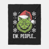 面白いクリスマス猫 - うわ、人の迷惑な人へのプレゼント - 猫好きのユーモア フリースブランケット (正面)
