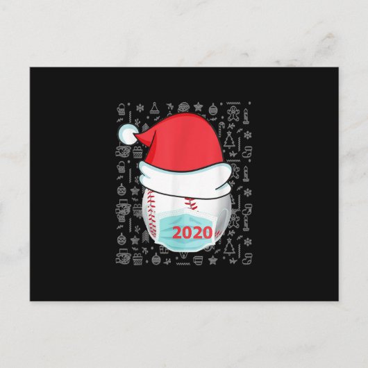 面白いクリスマス2020野球サンタ帽 シーズンポストカード (正面)