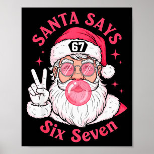 面白いクリスマス67ミームブレインロットサンタクロースXmas ポスター