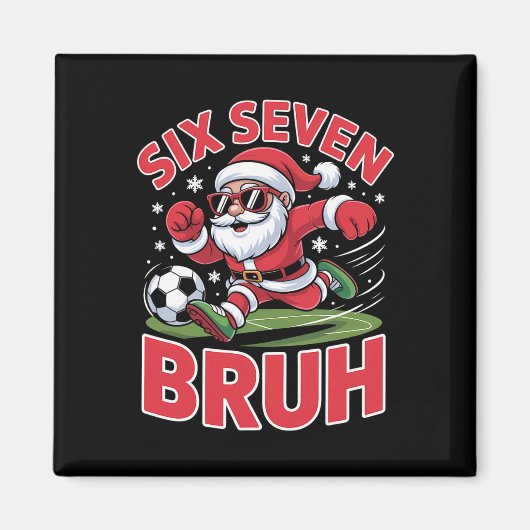 面白いクリスマス67ミーム ブル サッカーサンタ クリスマスパジャマ マグネット (正面)