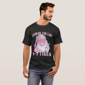面白いクリスマス6・7のミームサンタチェックリスト Tシャツ (正面フル)
