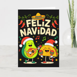 面白いクリスマス アボカド タコス メキシカン フェリズ ナビダッド カード