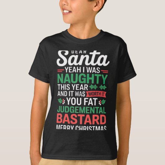 面白いクリスマスTシャツ Tシャツ (正面)