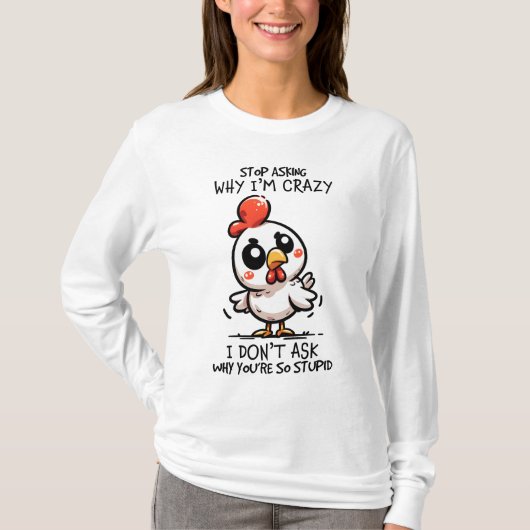 面白いクレイジーワードアート Tシャツ (正面)