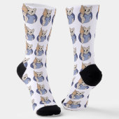 面白いクロワッサンの猫 ソックス (傾斜あり)