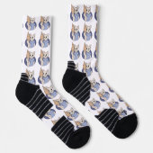面白いクロワッサンの猫 ソックス (右)