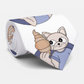 面白いクロワッサンの猫 ネクタイ (ロール)
