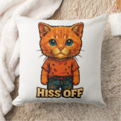 面白いクールな猫の引用Tシャツ クッション (ブランケット)