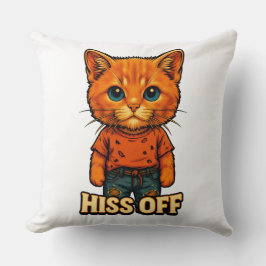 面白いクールな猫の引用Tシャツ クッション