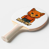 面白いクールな猫の引用Tシャツ 卓球ラケット (正面アングル)