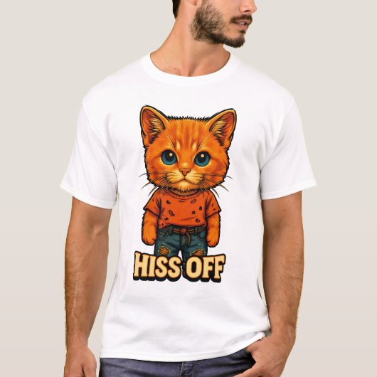 面白いクールな猫の引用Tシャツ Tシャツ (正面)