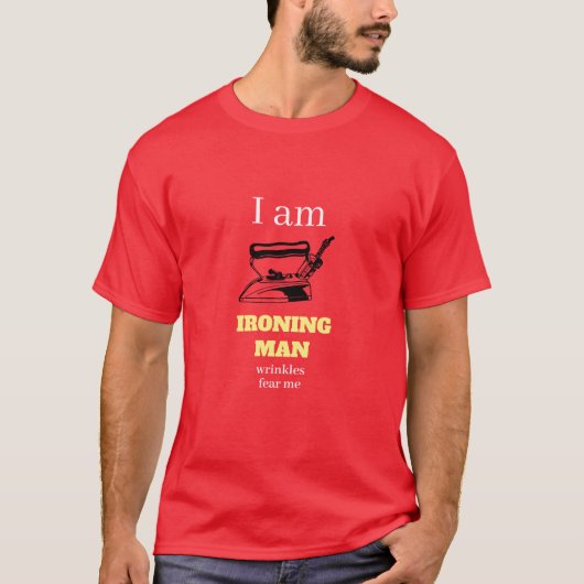 面白いグッズ スーパーヒーロー アイアンマンです Tシャツ (正面)