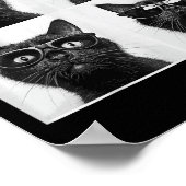 面白いグラフィック猫フォトブースセルフィー面白い _5 ポスター (角)
