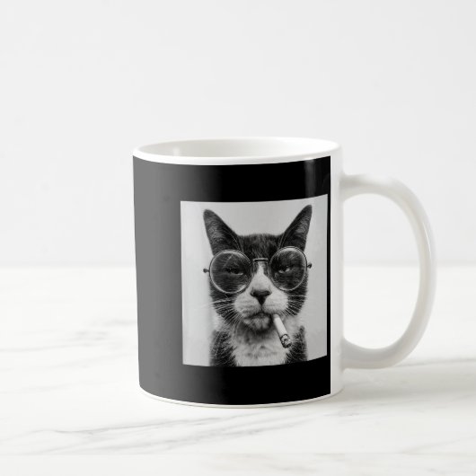 面白いグラフィック猫喫煙大人おもしろ _1  コーヒーマグカップ (右)
