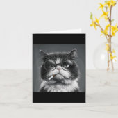 面白いグラフィック猫喫煙大人おもしろ _2 カード (黄色い花)