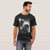 面白いグラフィック 猫 宇宙飛行士 自撮り   Tシャツ (正面フル)