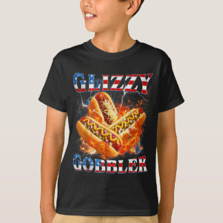 面白いグリズィーゴブラーメーム 楽しいホットドッググリズィー Tシャツ