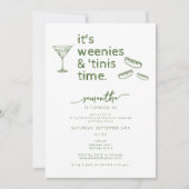 面白いグリーンウィニー＆ティニス マーティニ 誕生日パーティー 招待状 (正面)