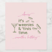 面白いグリーンウィーニーズ＆ティニーズマティーニ誕生日パーティー ワインラベル (シングルラベル)