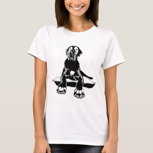 面白いグレートデーンのイリオス Tシャツ (正面)