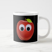 面白いグーグリーアイの赤いリンゴ特大コーヒーマグ ジャンボコーヒーマグカップ (右)