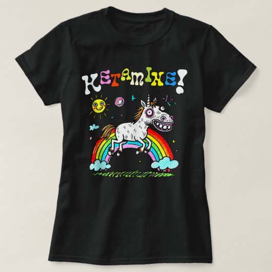 面白いケタミン馬 Tシャツ (デザイン正面)