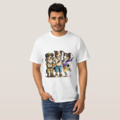 面白いケルピー犬Tシャツ かわいい3匹組 Tシャツ (正面フル)