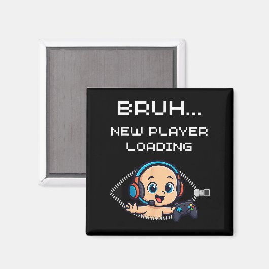 面白いゲーマーの妊娠発表 – 新しいプレイヤー登場 マグネット (正面/裏面)