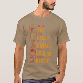 面白いゲーマーアニメの男子高校生のビデオゲームgif tシャツ