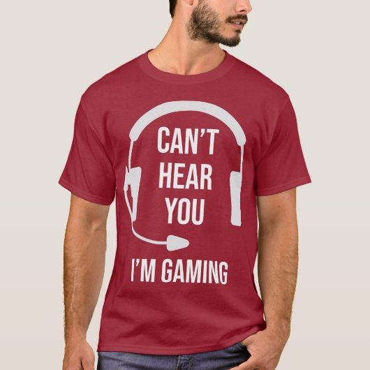 面白いゲーマージョーク 聞こえないよ ゲーム中 ギフト Tシャツ (正面)