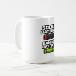 面白いゲーマーバッテリー残量ゲームデザイン コーヒーマグカップ