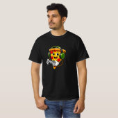 面白いゲーマーピザキャラゲーミングデザイン - かわいいP Tシャツ (正面フル)