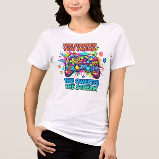 面白いゲーミング引用Tシャツ" トライブレンドTシャツ (正面)