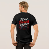 🔥面白いゲームをプレイして支配して繰り返す🎮 トライブレンドTシャツ (裏面全面)