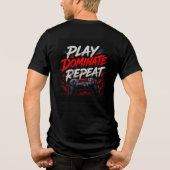 🔥面白いゲームをプレイして支配して繰り返す🎮 トライブレンドTシャツ (裏面)